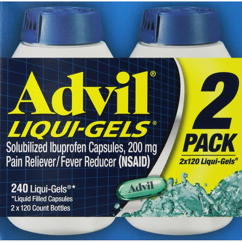 Advil Liqui-Gels (240 Count) Pain Reliever/Fever Reducer Liquid Filled Capsule, 200 mg Ibuprofen, Temporary Pain Relief