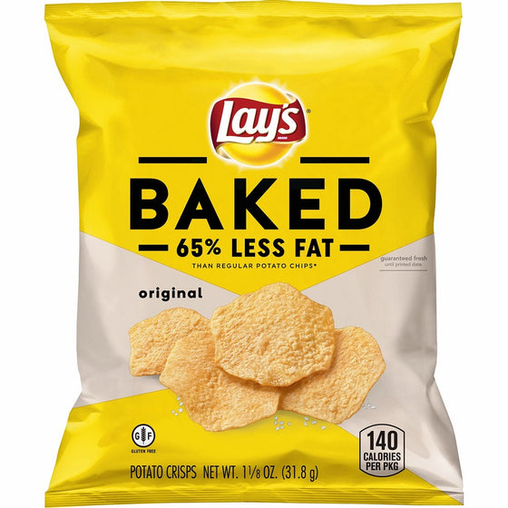 Lay's Oven Baked Original Potato Crisps, 1.125 Ounce (Pack of 64)