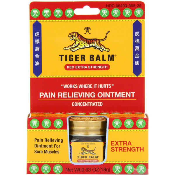 Tiger Balm Pain Relieving Ointment, Extra Strength, 0.63 Ounces (Pack of 3)