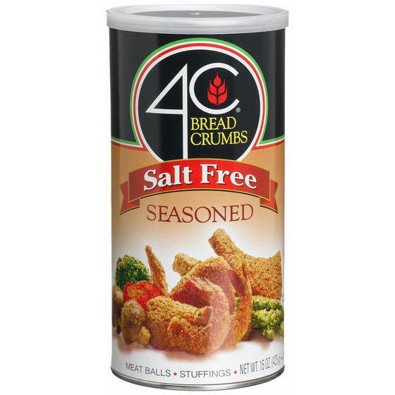 4C Salt Free Seasoned Bread Crumbs, 12-Ounce Canisters (Pack of 12)