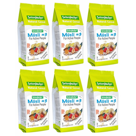 Seitenbacher Muesli Cereal #3 – For Active People – Fruit Mix 16 Ounce (Pack of 6)