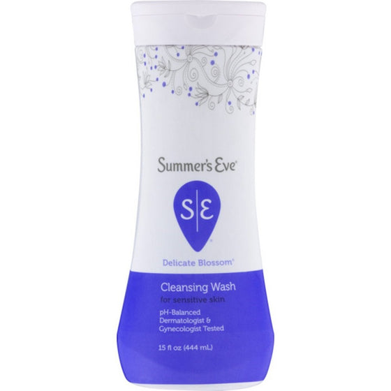 Summer's Eve Cleansing Wash | Delicate Blossom | 15 Ounce | Pack of 1 | pH-Balanced, Dermatologist & Gynecologist Tested