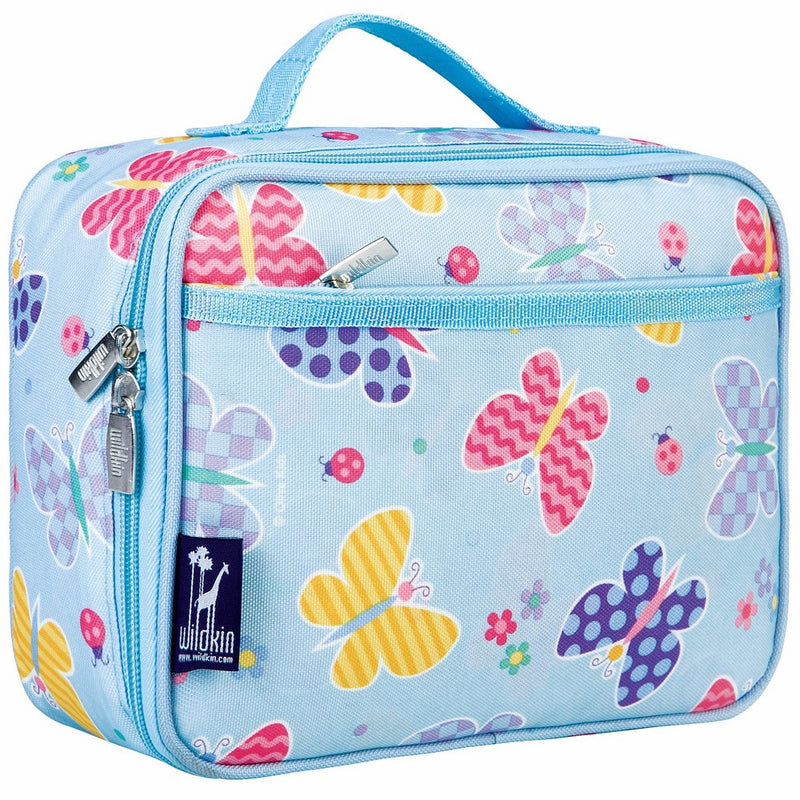 Wildkin Lunch Box, Insulated, Moisture Resistant, Easy to Clean with Extras for Quick and Simple Organization, Ages 3, Perfect for Kids or On-The-Go Parents, Olive Kids Design, Butterfly Garden