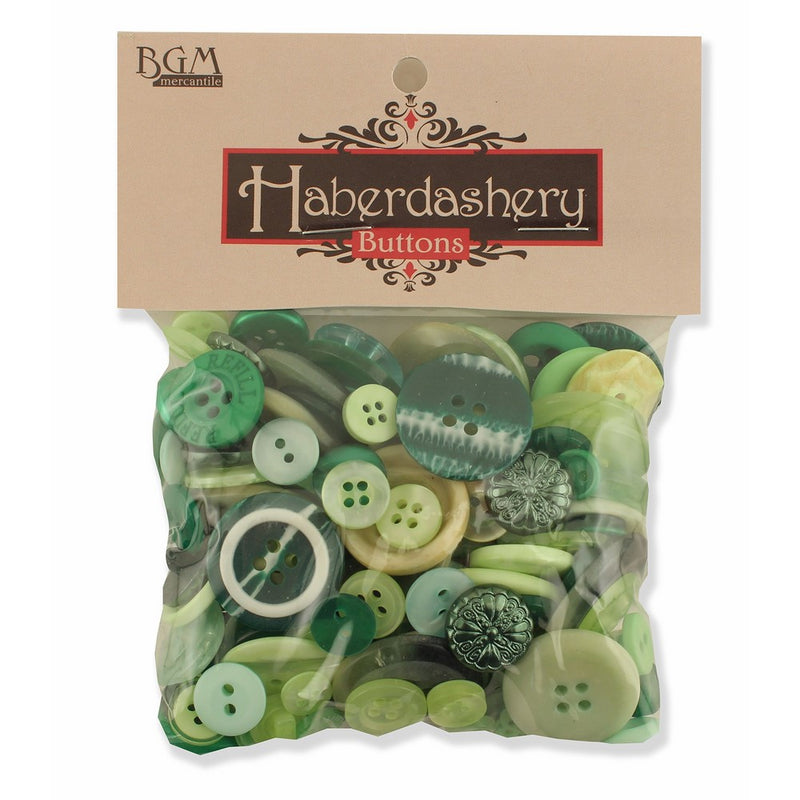 Buttons Galore HAB100 Haberdashery Button, Green