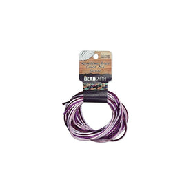 BeadSmith XCR-3033 Lilac Purple Mix 4 Color Satin Rattail Cord, 3 yd/2mm