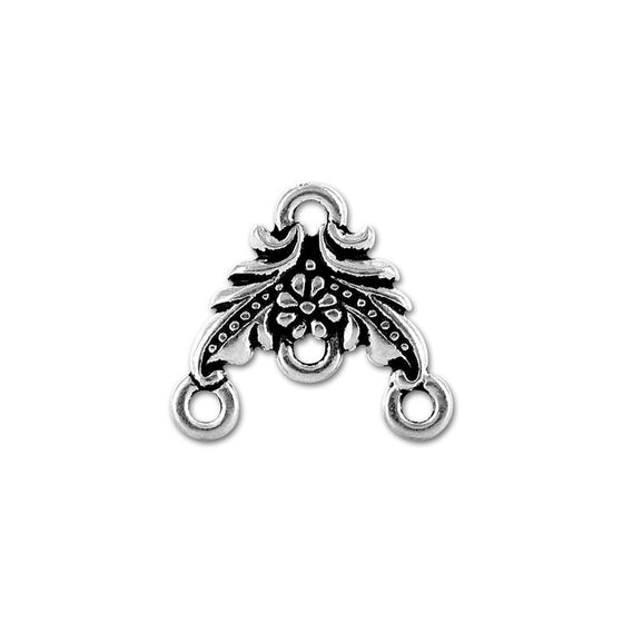 Beading Station 20-Piece Oriental Flower 3 to 1 Earring Charms, 18mm, Tibetan Silver