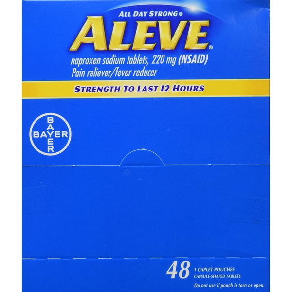 Bayer Aleve Individual Sealed 1 Caplet In a Packet, 48 Count