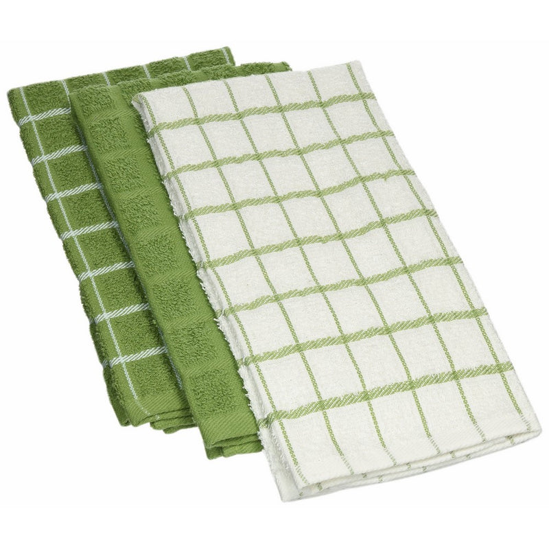 Ritz 100% Cotton Terry Kitchen Dish Towels, Highly Absorbent, 25” x 15”, 3-Pack, Cactus Green