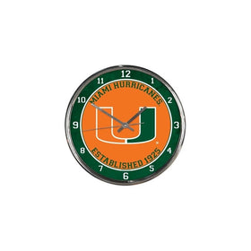 WinCraft NCAA Miami Hurricanes Chrome Clock, 12" x 12"