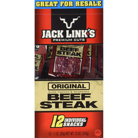 Jack Links Premium Cut Original Beef Steak Jerky 12 Individual Packs - 1 Oz each