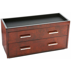 WOLF 460310 Meridian Two Drawer Valet, Charging Station & Pen Box, Burlwood