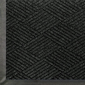 Andersen 2295 WaterHog Eco Premier PET Polyester Fiber Entrance Indoor/Outdoor Floor Mat, SBR Rubber Backing, 4' Length x 3' Width, 3/8" Thick, Black Smoke
