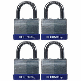 Brinks 172-40401 40mm Laminated Steel Padlock, 4 Pack