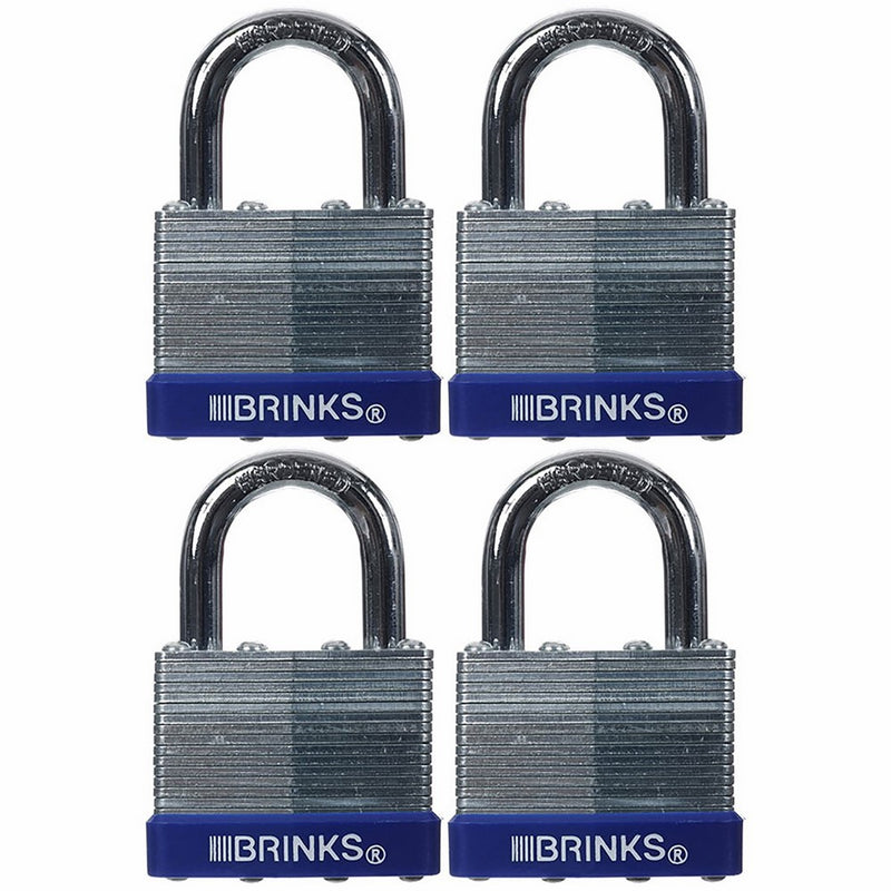 Brinks 172-40401 40mm Laminated Steel Padlock, 4 Pack