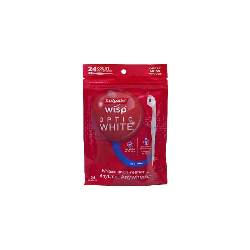 Colgate Wisp Portable Mini-Brush Optic White, Coolmint, 24 Count
