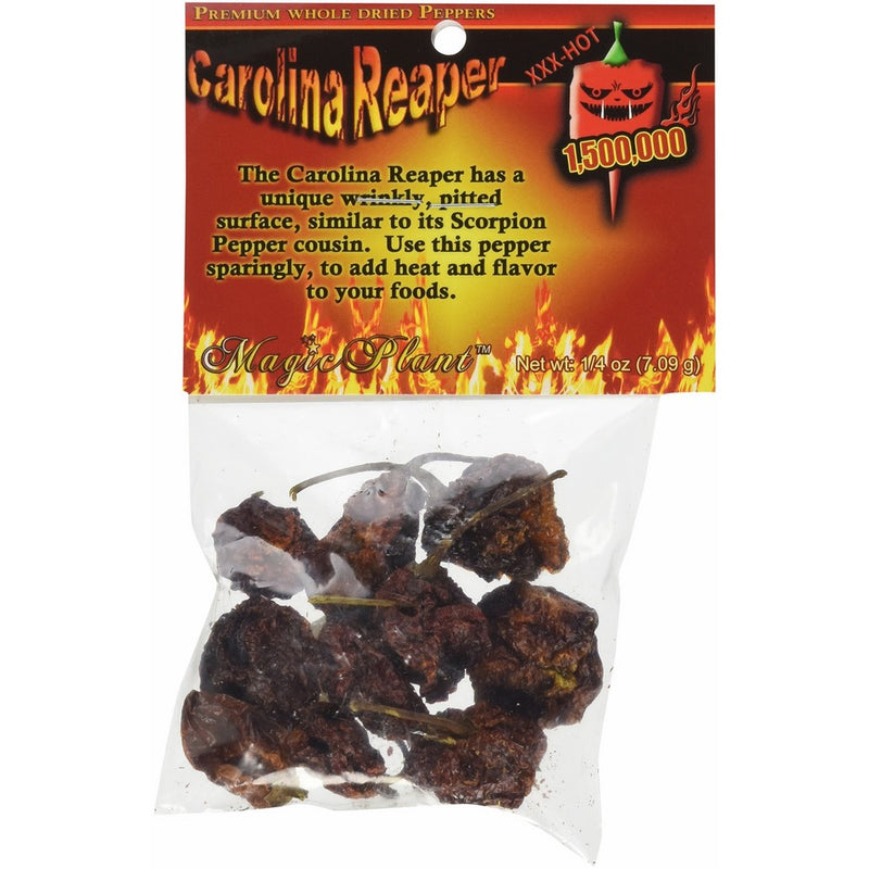 Dried Carolina Reaper Pepper Pods, 1/4 oz. Packet