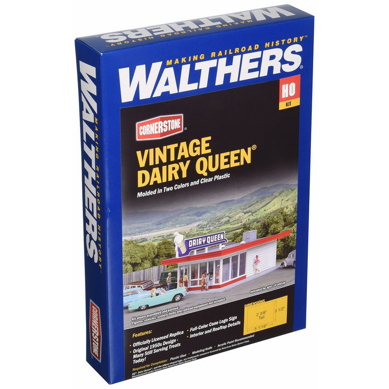 Walthers, Inc. Vintage Dairy Queen Kit, 5-1/16 x 3-1/2 X 2-3/8" 12.8 x 6cm