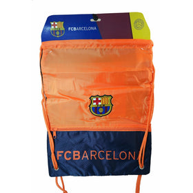 FC Barcelona GYM Sack BAG Drawstring Backpack Cinch Bag Authentic Official NEW 2015 - Orange / Navy