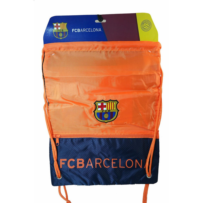 FC Barcelona GYM Sack BAG Drawstring Backpack Cinch Bag Authentic Official NEW 2015 - Orange / Navy