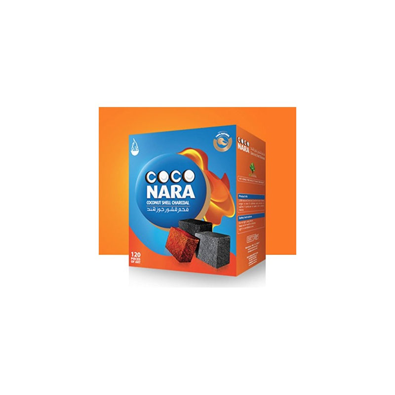 Coco Nara Hookah Shisha Coconut Shell Charcoal 120ct - Includes a TSC Sticker