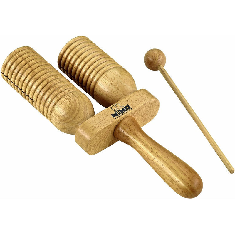 Nino Percussion NINO560 Wood A-Go-Go, 2 Rows, Natural Finish