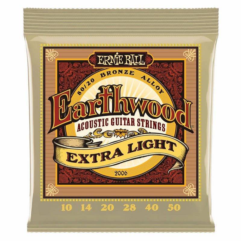 Ernie Ball Earthwood Extra Light 80/20 Bronze Acoustic Set.010 - .050