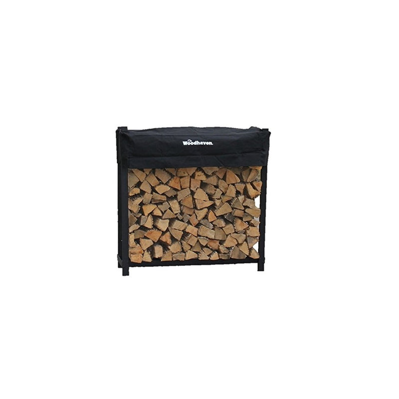The Woodhaven 4 Foot Firewood Log Rack with Cover