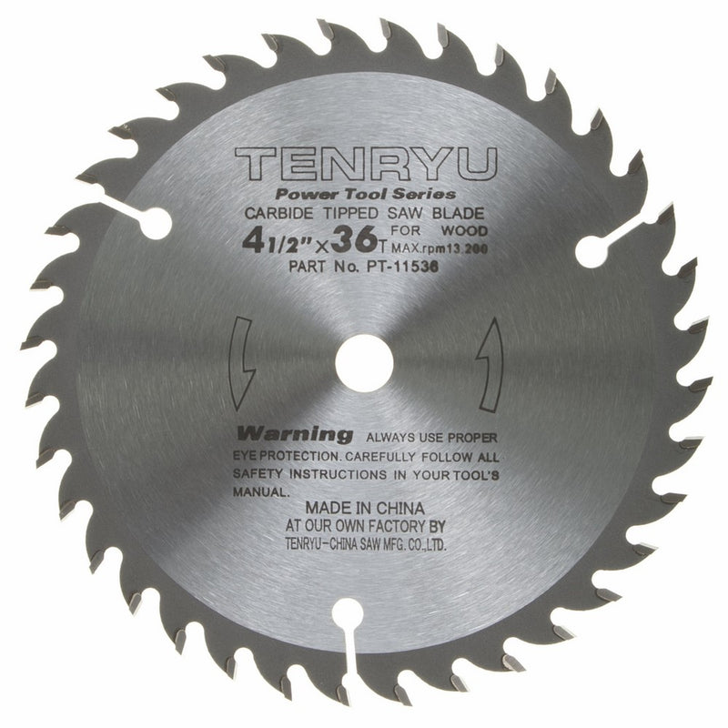 Tenryu PT-11536 4-1/2" Carbide Tipped Saw Blade ( 36 Tooth ATAF Grind - 3/8" Arbor - 0.063 Kerf)