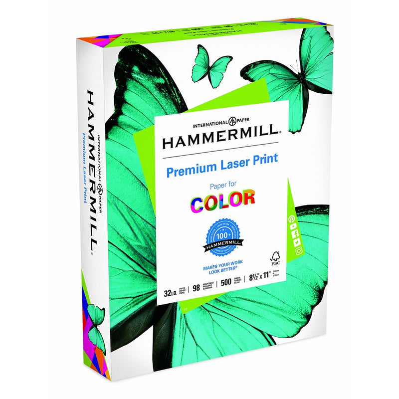 Hammermill Paper, Laser Print Paper, 32 lb, 8.5 x 11, Letter, 98 Bright, 500 Sheets/1 Ream (104646), Made In The USA