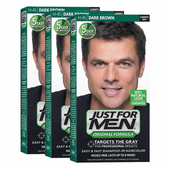 Just For Men Original Formula Men's Hair Color, Dark Brown (Pack of 3)