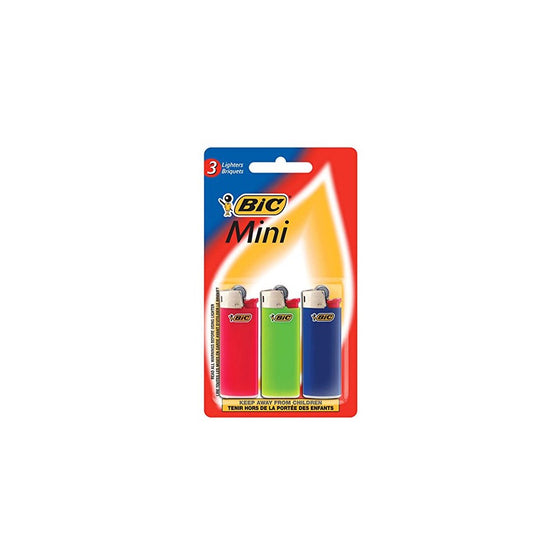 BIC Mini Lighter, 3-Pack, Assorted Colors