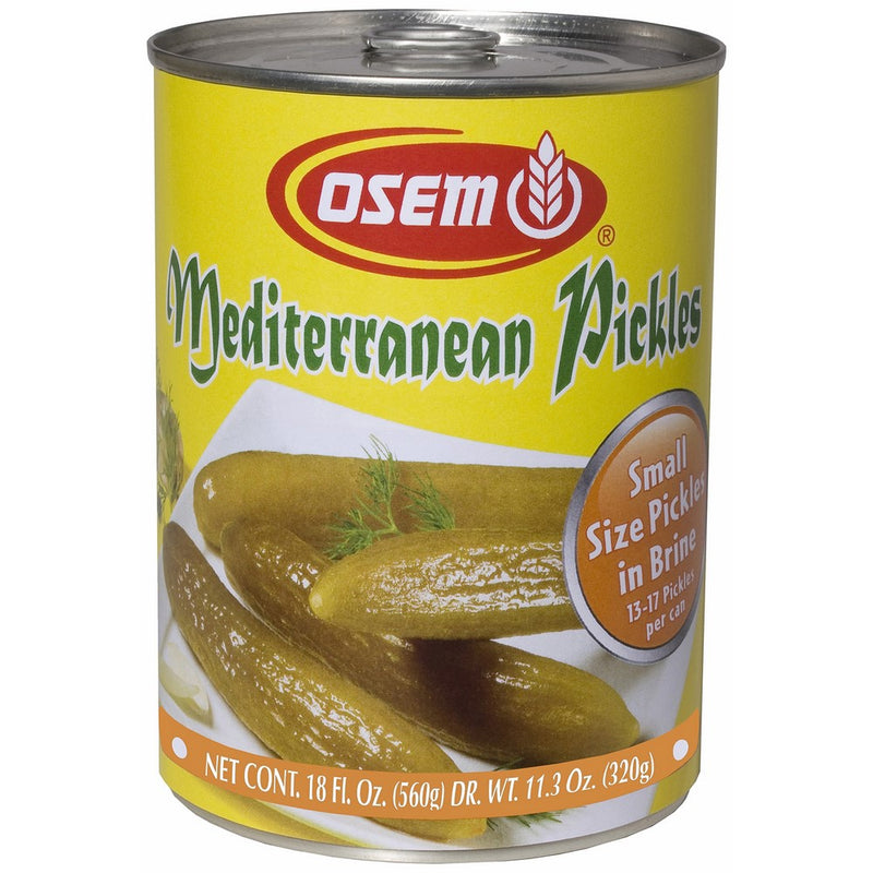 Osem Mediterranean Pickles (Kosher for Passover), Small, 18 Ounce (Pack of 12)