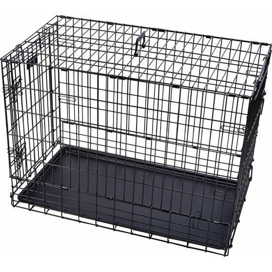 Solution Series Double Door Folding Metal Dog Crate for SUVs & Vehicles