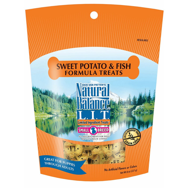 Natural Balance L.I.T. Limited Ingredient Small Breed Dog Treats, Grain Free, Sweet Potato & Fish Formula, 8-Ounce