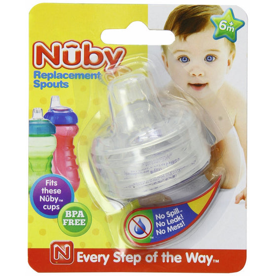 Nuby 2-Pack Replacement Silicone Spouts for Select Nuby Cups