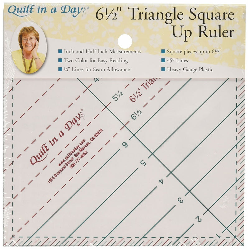 Quilt In A Day 6-1/2-Inch by 6-1/2-Inch Triangle Square Up Ruler