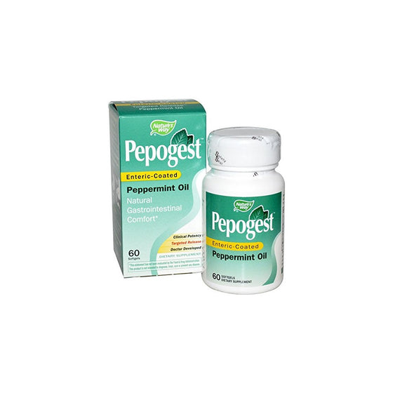 Nature's Way Pepogest Peppermint Oil 60 Softgels. Pack of 5