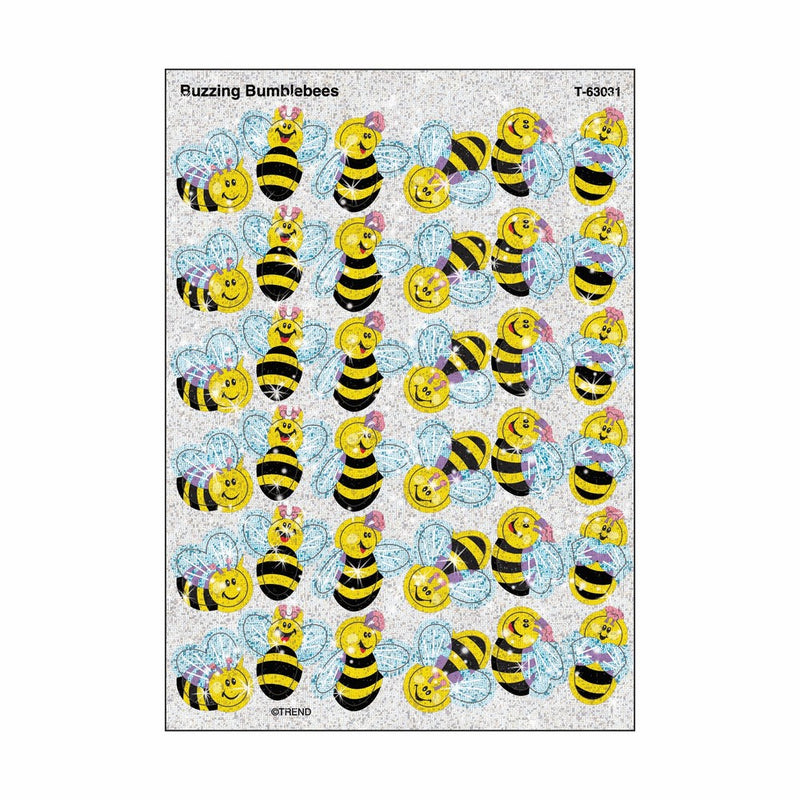 Trend Enterprises Buzzing Bumblebees Sparkle Stickers (72 Piece), Multi