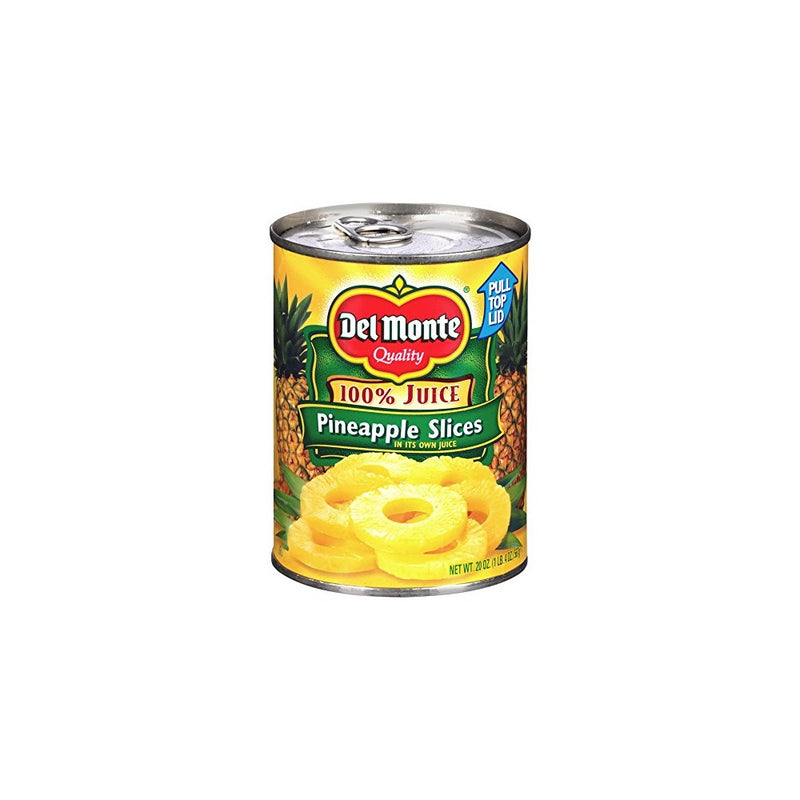Del Monte Canned Pineapple Slices in 100% Juice, 20-Ounce (Pack of 12)