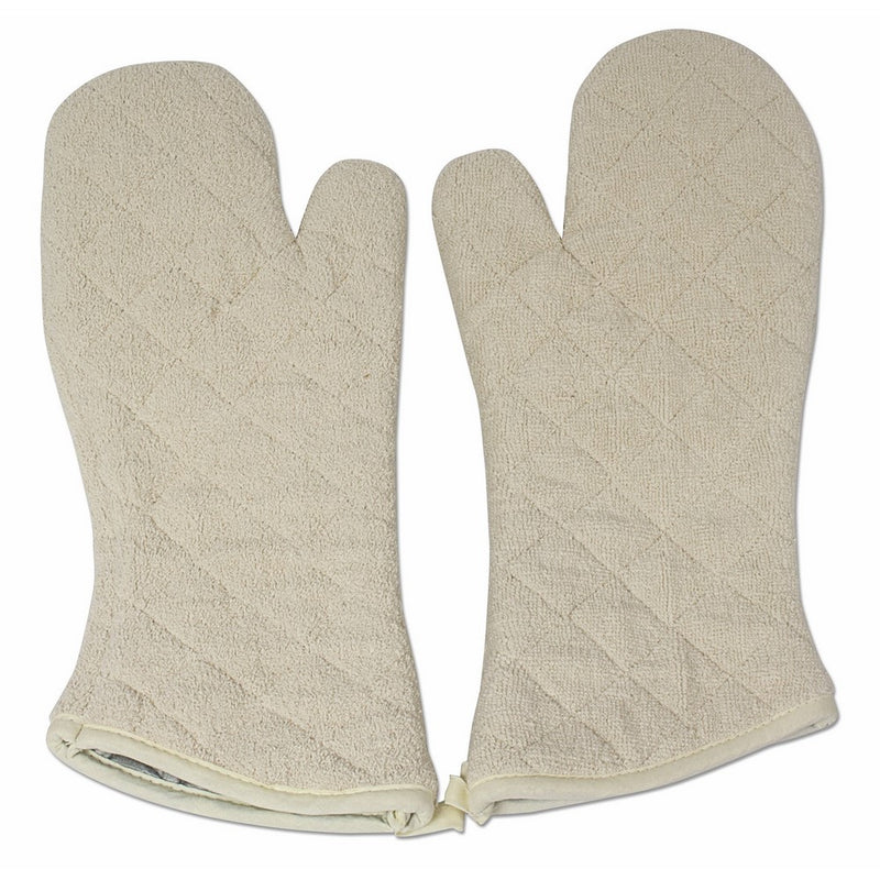 Nouvelle Legende Cotton Quilted Terry Oven Mitts | Heat Resistant Long Lasting | Commercial Grade Machine Washable | 17 Inches Set of 2