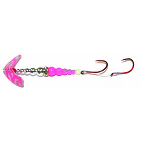 Mack's Lure Double Whammy Kokanee Pro, Hot Pink Silver Tiger Chrome/Hot Pink, 6