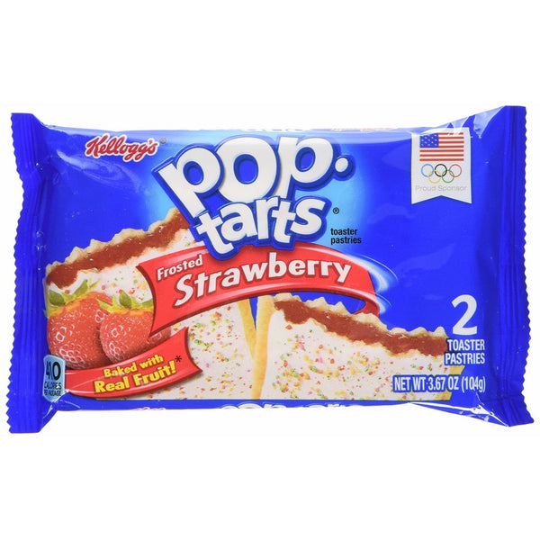 Kellogg's Pop-Tarts Breakfast Toaster Pastries, Frosted Strawberry Flavored, 66 oz (36 Count)