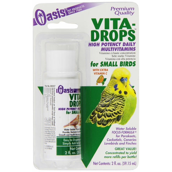 OASIS#80257Vita Drops for Small Birds, 2- ounce liquid multivitamin