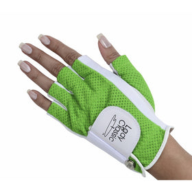 Lady Classic Half Glove (Left Hand), White and Green, X-Large