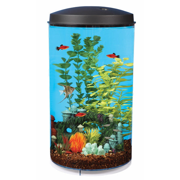 Koller Products AquaView 6-Gallon 360 Fish Tank with Power Filter and LED Lighting