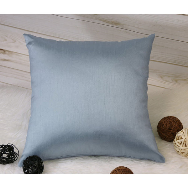 Aiking Home Solid Faux Silk Euro Sham/Pillow Cover, Zipper Closure, 26 by 26 Inches, Slate Blue