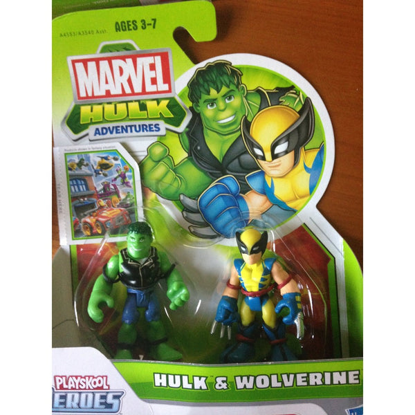 Marvel Playskool Super Hero Adventures Mini Figure 2-Pack Hulk & Wolverine