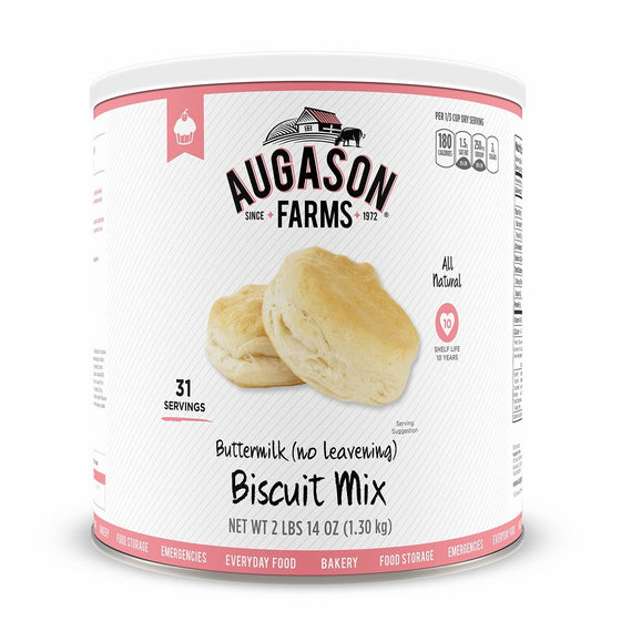 Augason Farms Buttermilk (No Leavening) Biscuit Mix 2 lbs 14 oz No. 10 Can