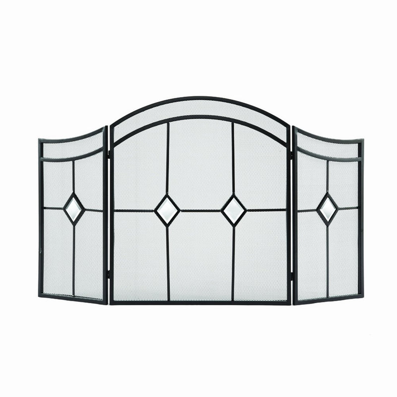 Pleasant Hearth Arched Diamond 3-Panel Fireplace Screen