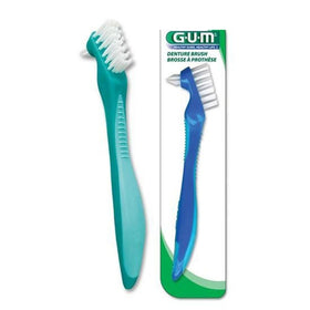 Butler GUM Denture Brush Each - BLUE OR GREEN - 6 Pack